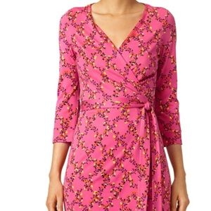 Pink Print Julian Wrap dress -excellent condition